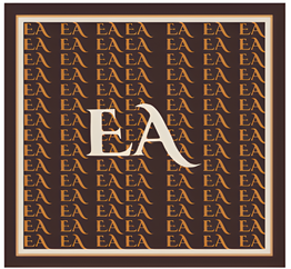 Brown & Nude EA Monogram Head Scarf