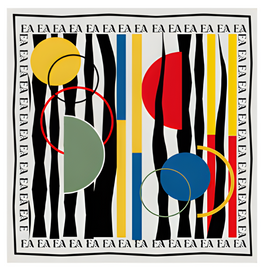 GEO Print Silk Head Scarf