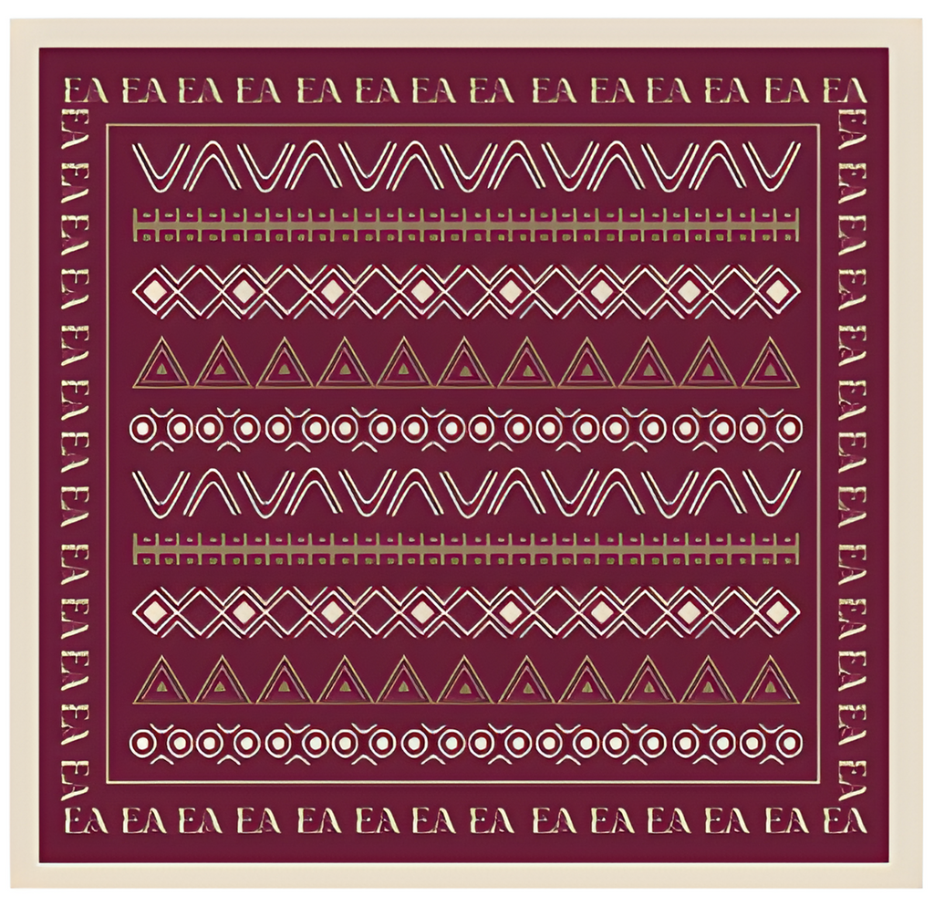 Burgandy African Print  Scarf